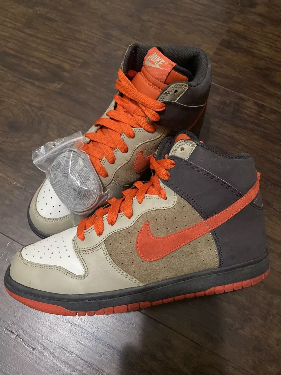 Nike Dunk High Team Orange 2008 Light Bone Orange 317982 081 Mens Size 8.5