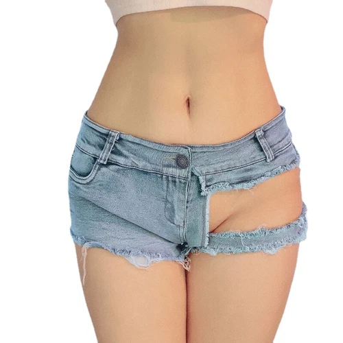 Lady Sexy Hot Pants Stretch Denim Shorts Low Waist Mini Jeans Night Bar Clubwear - Foto 1 di 10