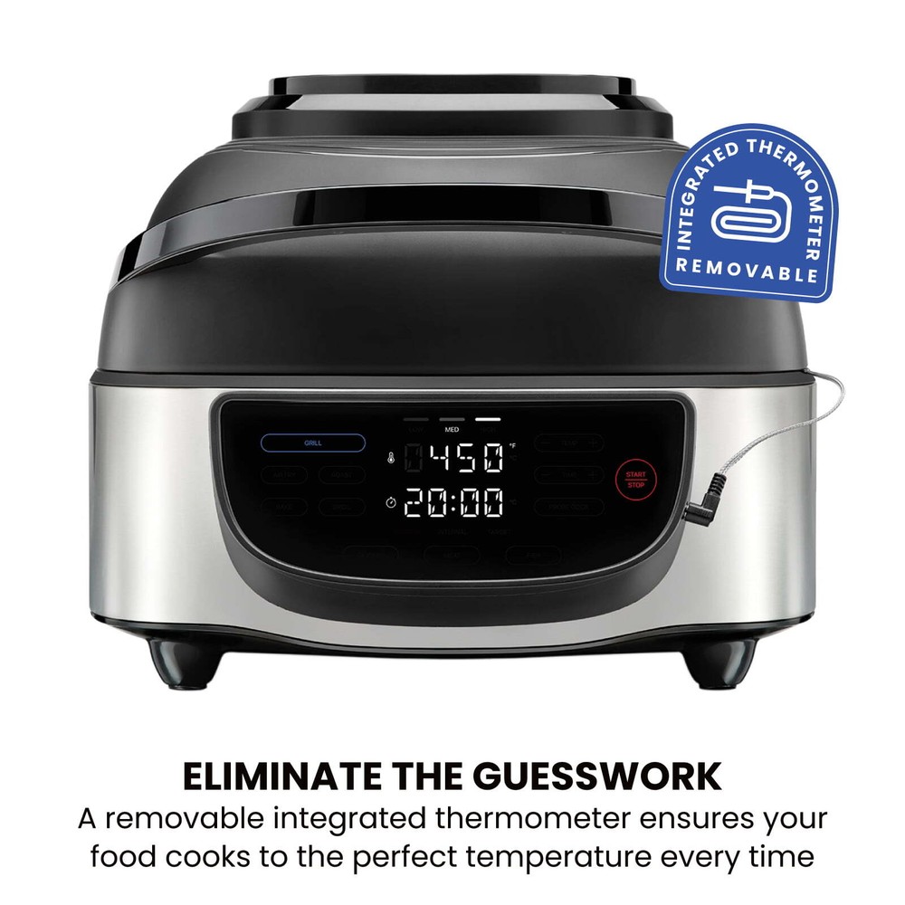 5-in-1 Air Fryer +Indoor Grill with Cooking Thermometer,Air Fry,Grill,US