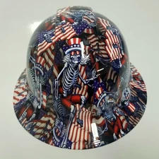 NEW FULL BRIM Hard Hat custom hydro dipped SKULLY AMERICAN MAGIC CARPET RIDE NEW