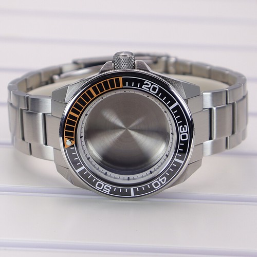 Silver Seiko Samurai Watch Case 904 strap Sapphire For NH35 Movement 28.5mm Dial - Picture 8 of 18