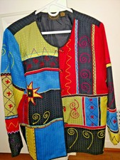 Beautiful Julia Ian Apestry Jacket With Hand Painted Buttons - Quality Size L
