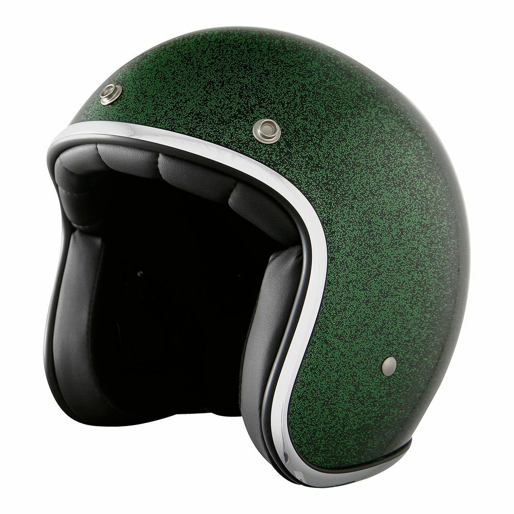 CASCO MOTO JET VINTAGE CAFE' RACER CUSTOM STORMER PEARL GLITTER VERDE TG M