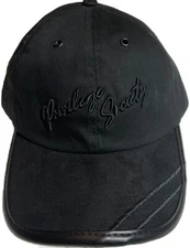 Privilege Society Black Tono Signature Craft Leather & Suede Strap-Back Dad Hat