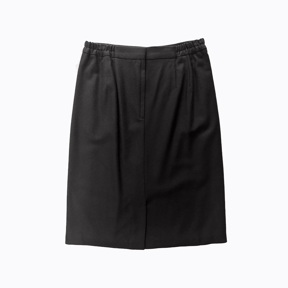 Falda Lápiz Lana Negra 12P Calce Recto Preppy Gótico Oficina Oscura Academia Carrera Foto 3 de 4