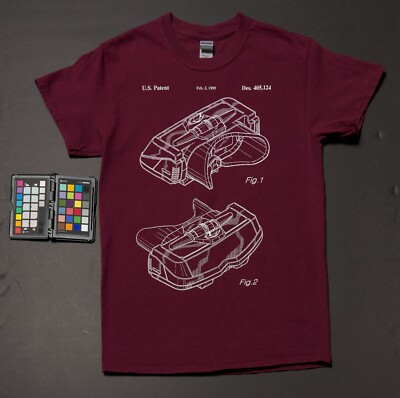 Patent Earth Virtual Boy Head Unit Shirt - Maroon - S - Small