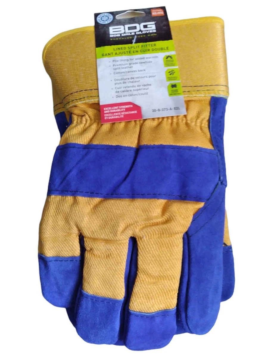 NEW BDG Lined Split Fitter Insulated Work Gloves Large Leather
