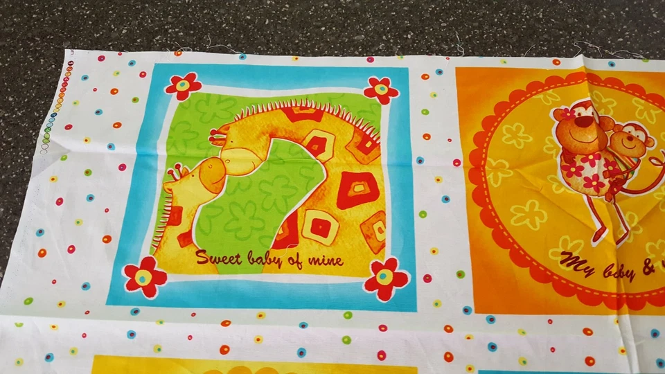 Safari Sweet Heart 23x42 Panel Diane Eichler Red Rooster Giraffe Monkey Elephant - Image 2 of 4