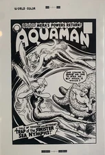 Production Art AQUAMAN #22 cover, NICK CARDY art, 11x17