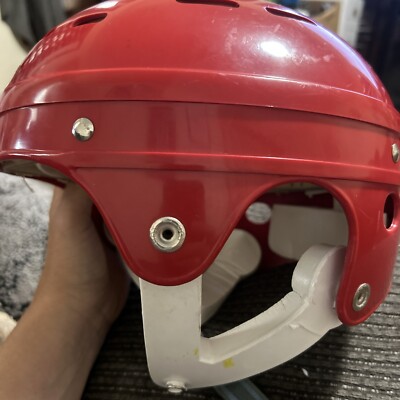Vintage LANGE Stan Mikita Hockey Helmet - RED Guy Lafleur style