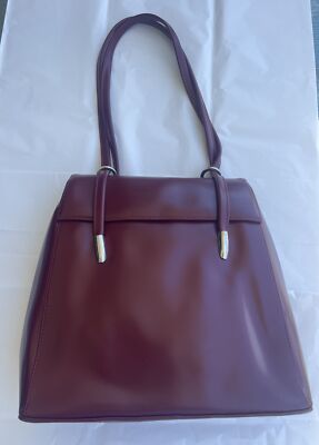 Focus Paris Brick Red Leather Convertible Backpack Shoulder Bag Tote $248