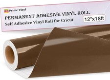 Prime Vinyl Brown Permanent Vinyl Adhesive Roll  12" x 18ft,Gloss Brown SALEE