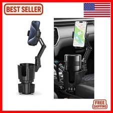 360° Rotatable Cup Holder Phone Mount - Secure, Adjustable for All Smartphones