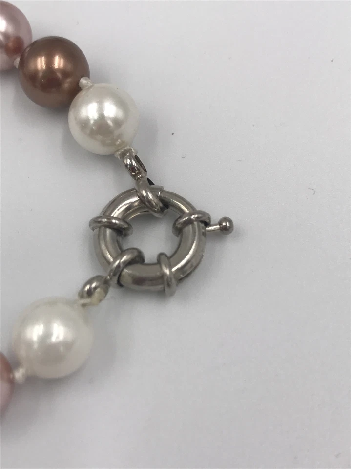 J.Crew Strand Knotted & Faux Pearl Beads Bracelet pink brown white jcrew - Image 3 of 4