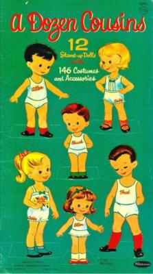VINTAGE UNCUT 1960 A DOZEN COUSINS PAPER DOLLS~#1 REPRODUCTION~ADORABLE ...
