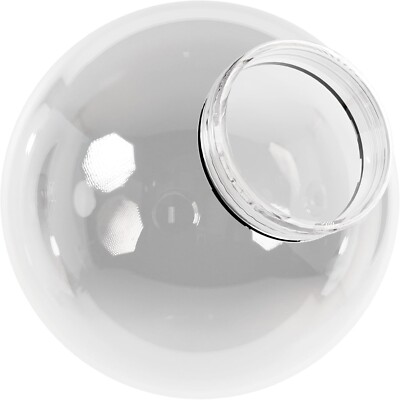 KastLite 8''Clear Acrylic Lamp Post Globe | Smooth Textured with 3.24'' Screw Neck
