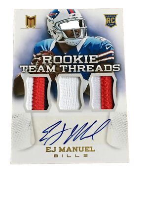 2013 PANINI MOMENTUM E.J. MANUEL RC ROOKIE TEAM THREADS Auto 10/10 