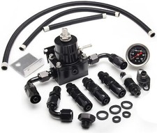 Universal Fuel Pressure Regulator Kit 100psi Guage An6 Fuel Line Hose Fittings Universal Fuel Pressure Regulator Kit 100psi Guage An6 Fuel Line Hose Fittings