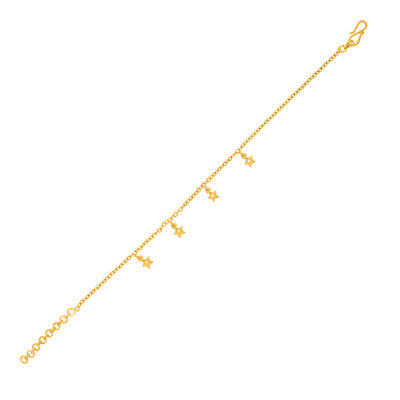 18K Yellow Gold Starry Dangle Gold Bracelet For Women