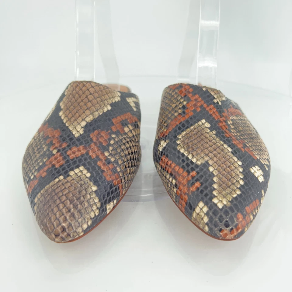 Zapato cómodo de cuero de serpiente plano sin cordones Madewell Remi Mule para mujer talla 9 Foto 4 de 4