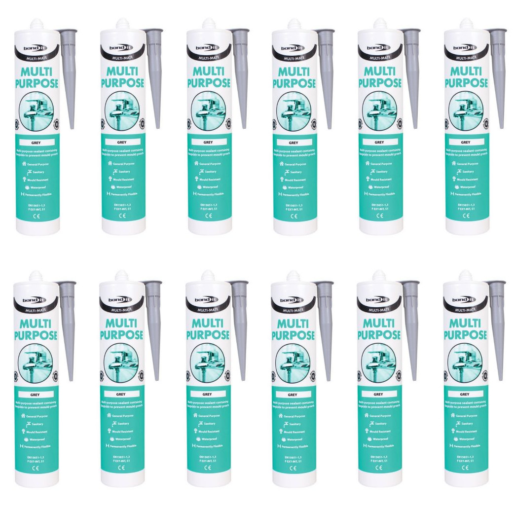 Bond It Multi-Mate GP Multi Purpose Silicone Sealant EU3 Grey - Image 5