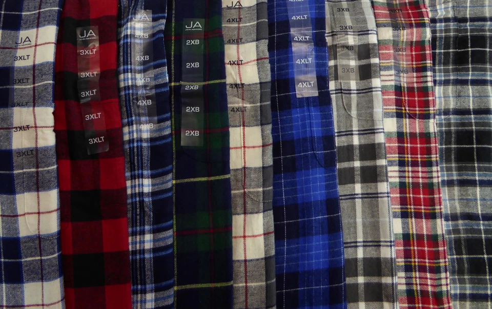 John Ashford длинным рукавом 100% хлопок клетку фланелевая рубашка w нагрудный карман 9 цветов - Изображение 3 из 3