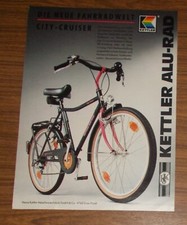 Seltene Werbung KETTLER ALU-RAD City Cruiser - Die neue Fahrradwelt 1989