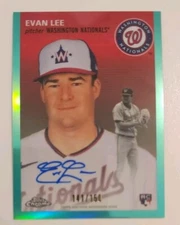 2023 Topps Chrome Platinum Anniversary Aqua Refractor Evan Lee Auto RC 141/150