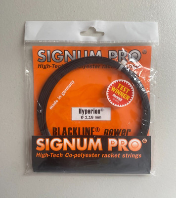 Signum Pro Hyperion Tennis String 18 Gauge Blackline Power Co-Polyester Black