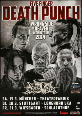 Five Finger Death Punch - Wrong Side , München 2014 | Konzertplakat | Poster