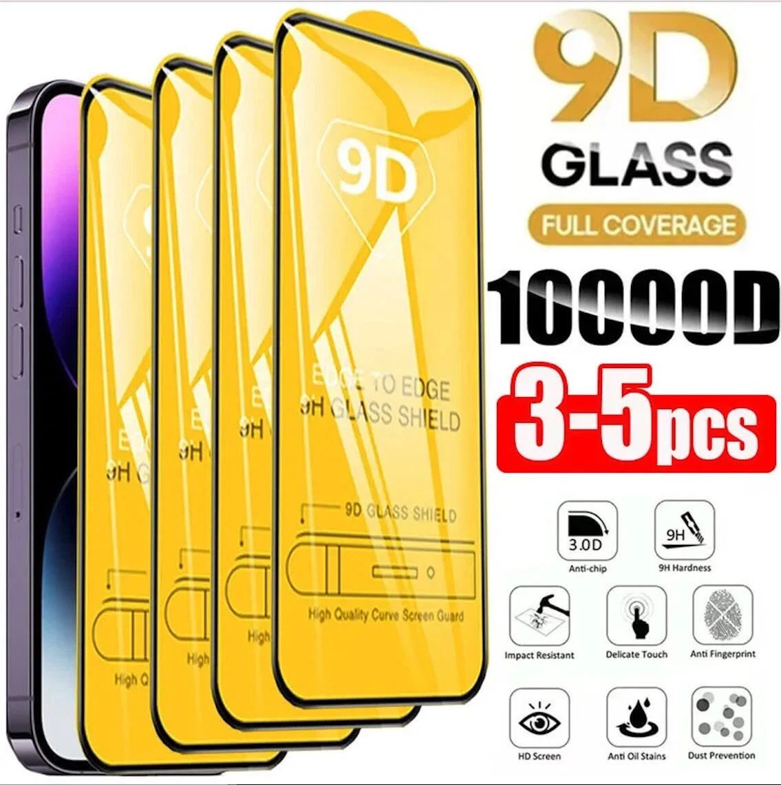 Celly 3DGLASS900BK - Pellicola In Vetro Temperato 9H Per IPhone X / XS (Trasparente)