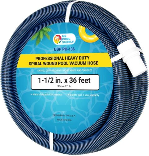 1-1/2" 36Ft Swimming Pool Vacuum Hose W/ Swivel Cuff for Filter Pumps Heavy Duty - Picture 2 of 5