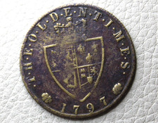 * 1797 GEORGE 111 BRASS GUINEA  GAMING TOKEN THE OLDEN TIMES #ZJN88