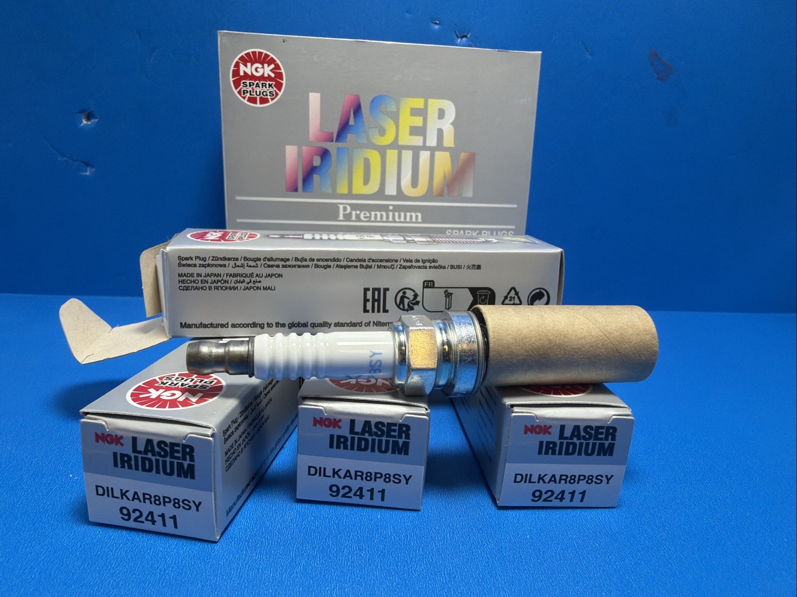 4PCS Genuine NGK Spark Plug 92411 DILKAR8P8SY For Honda Civic CR-V 12290-6A0-A01