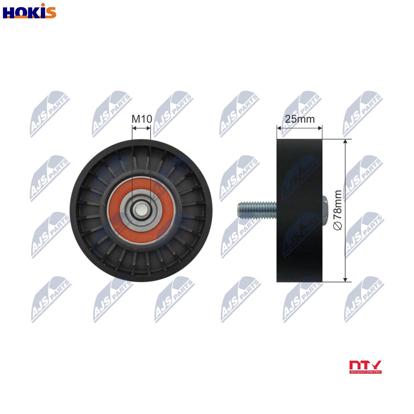 RNK-CT-041 NTY Tensioner Pulley, V-belt for CITROËN,FIAT,LANCIA,PEUGEOT - Image 7