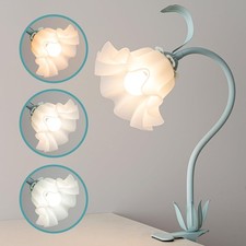 Flower Lamp Clip on Light, 3 Color Modes Eye-Caring Desk Lamp with Clamp, Dor...