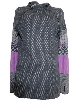 Krimson Klover Hoodie Sweater Small Gray/Purple Mover Maker Pullover Thumbholes