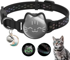 Waterproof Reflective AirTag Cat Collar, Breakaway Safety GPS Holder for Cats