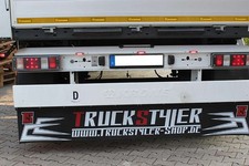Lkw Heck Schmutzf&auml;nger, Farbe schwarz, extra dick, mit Zacken und TS Logo