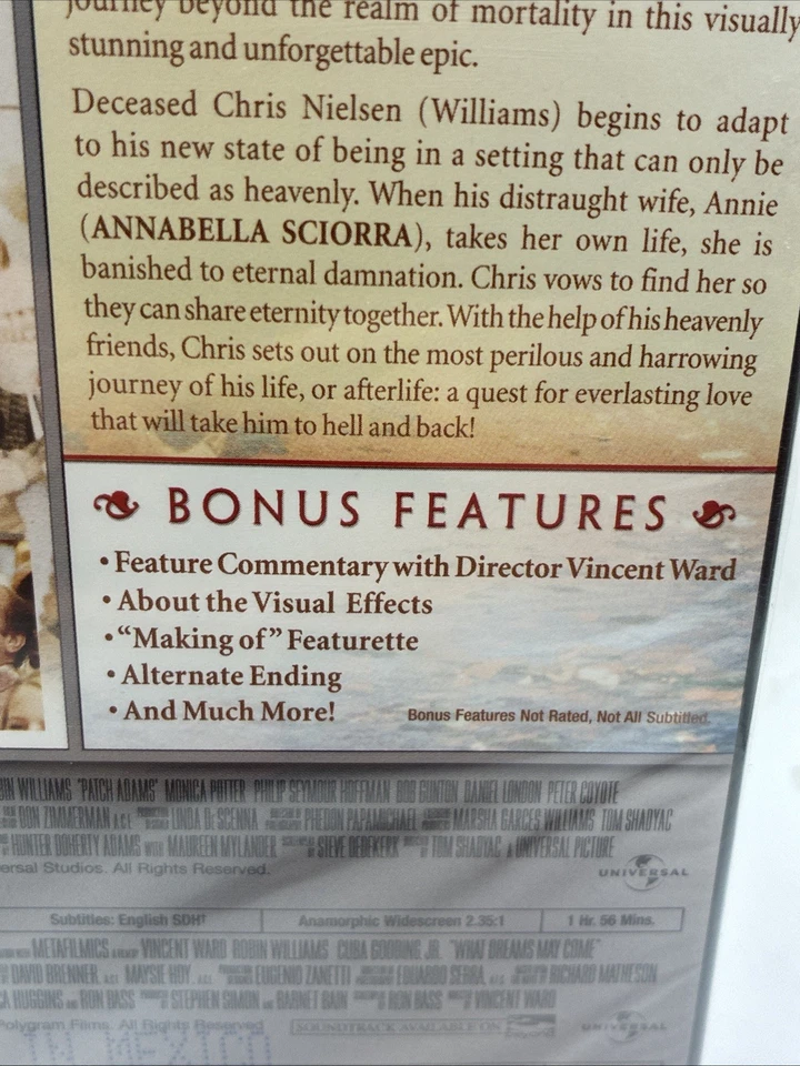Patch Adams / What Dreams May Come DVD Double Feature Robin Williams New Sealed - Image 3 of 4