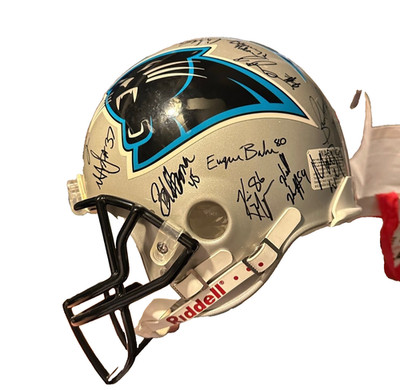 carolina panthers whole team helmet autograph