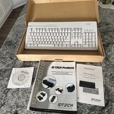 IDTECH VERSAKEY POS KEYBOARD USB IDKA-234112W WHITE W/ MAGSTRIPE  Open Box