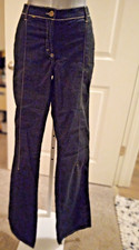 Just Cavalli Black Cotton Whip Stitch Detail Vintage Flare Leg Pants Sz 33 47