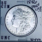 1886 BU GEM MORGAN SILVER DOLLAR UNC MS+++ U.S. MINT RARE COIN 8449