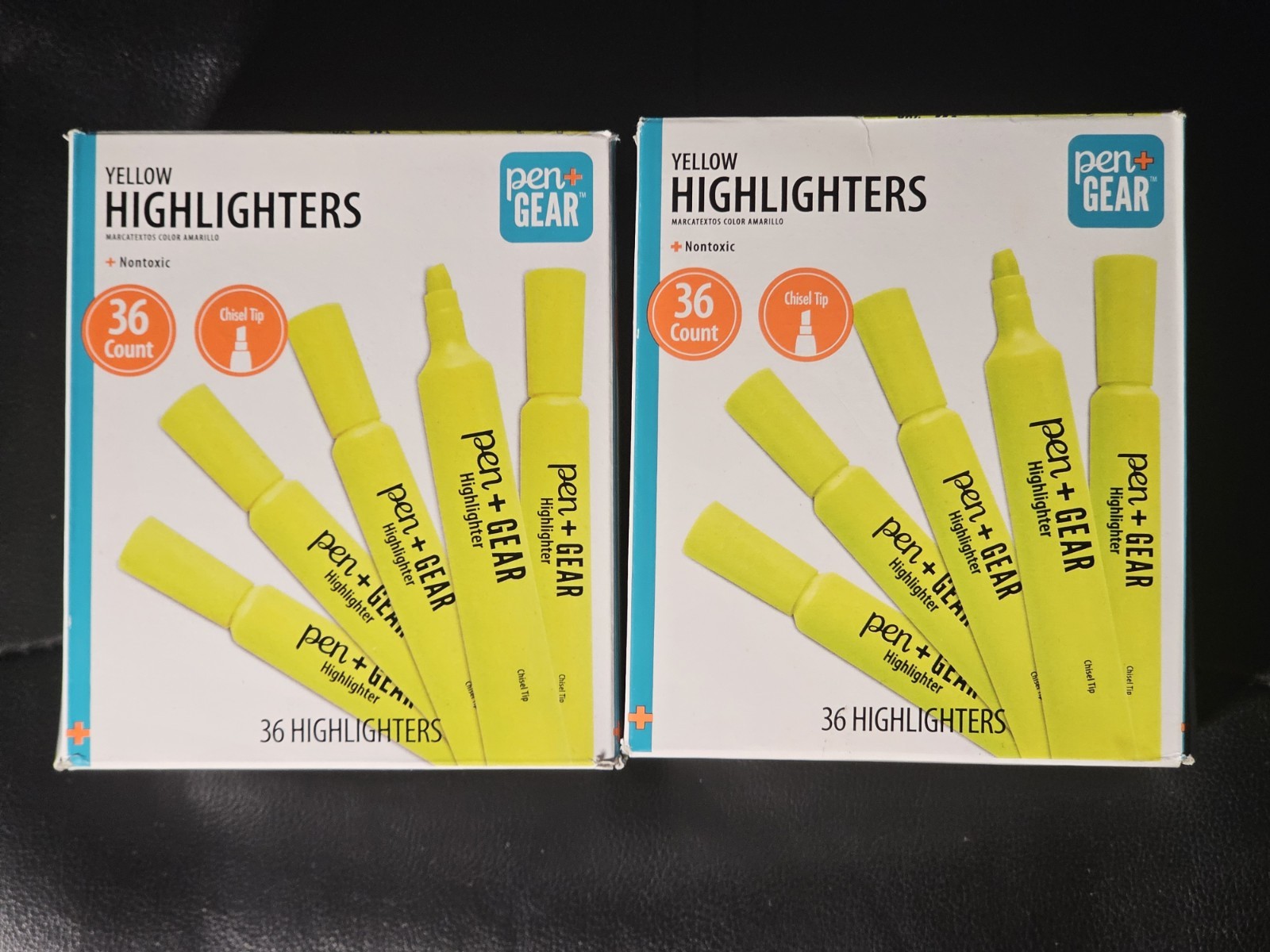 2 Boxes Pen+Gear Yellow Highlighters Chisel Tip 72 TOTAL New