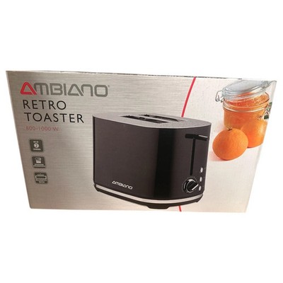 Designer Retro Doppelschlitz Toaster 1000W 6 Stufen Abnehm Brotaufsatz In Black