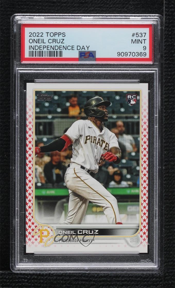 2022 Topps Series 2 Independence Day 5/76 Oneil Cruz #537 PSA 9 MINT 15tx