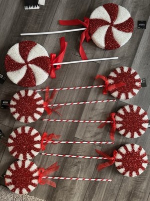 Set 8 New Hobby Lobby  Candy Cane Lane  Oversized Tinsel 24.5 -26 