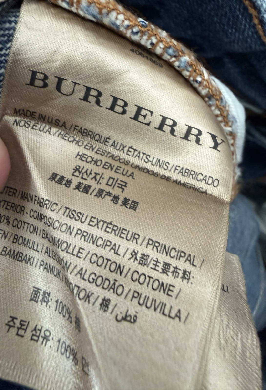 Burberry London Japanese Denim Jeans Whiskered Western Vintage 32x32 Made In USA image 8