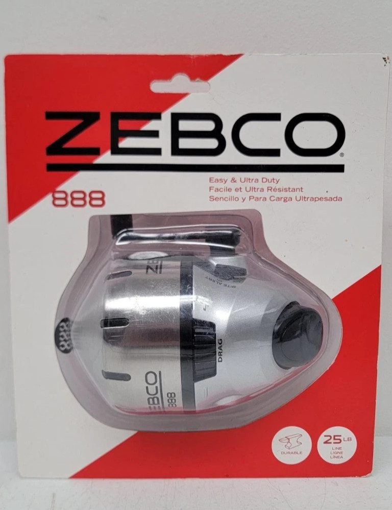 Zebco 888 Spincast Fishing Reel, 3 Bearings, Instant Anti-Reverse Clutch New!